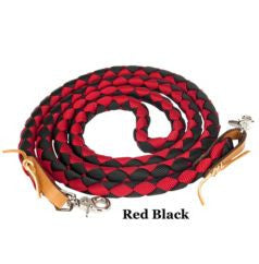 Red/Black Nylon Braided Gaming Rein